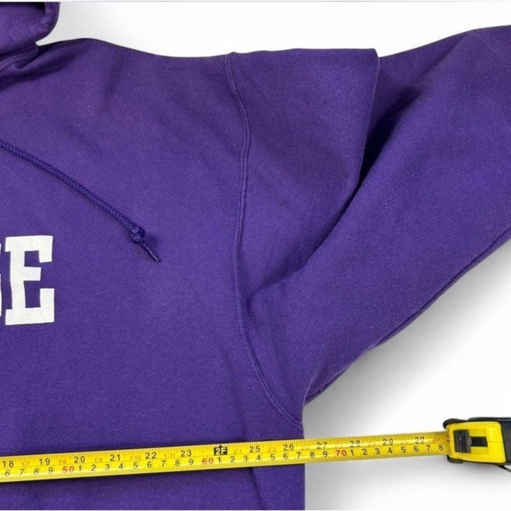 Vintage Jerzees King College Hoodie Purple 2XL Collegiate School Sweatshirt - Picture 4 of 6